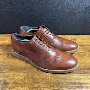 Gino Cherruti 2074 6036 Tan Leather Wingtip Oxford‎ Mens Size 12